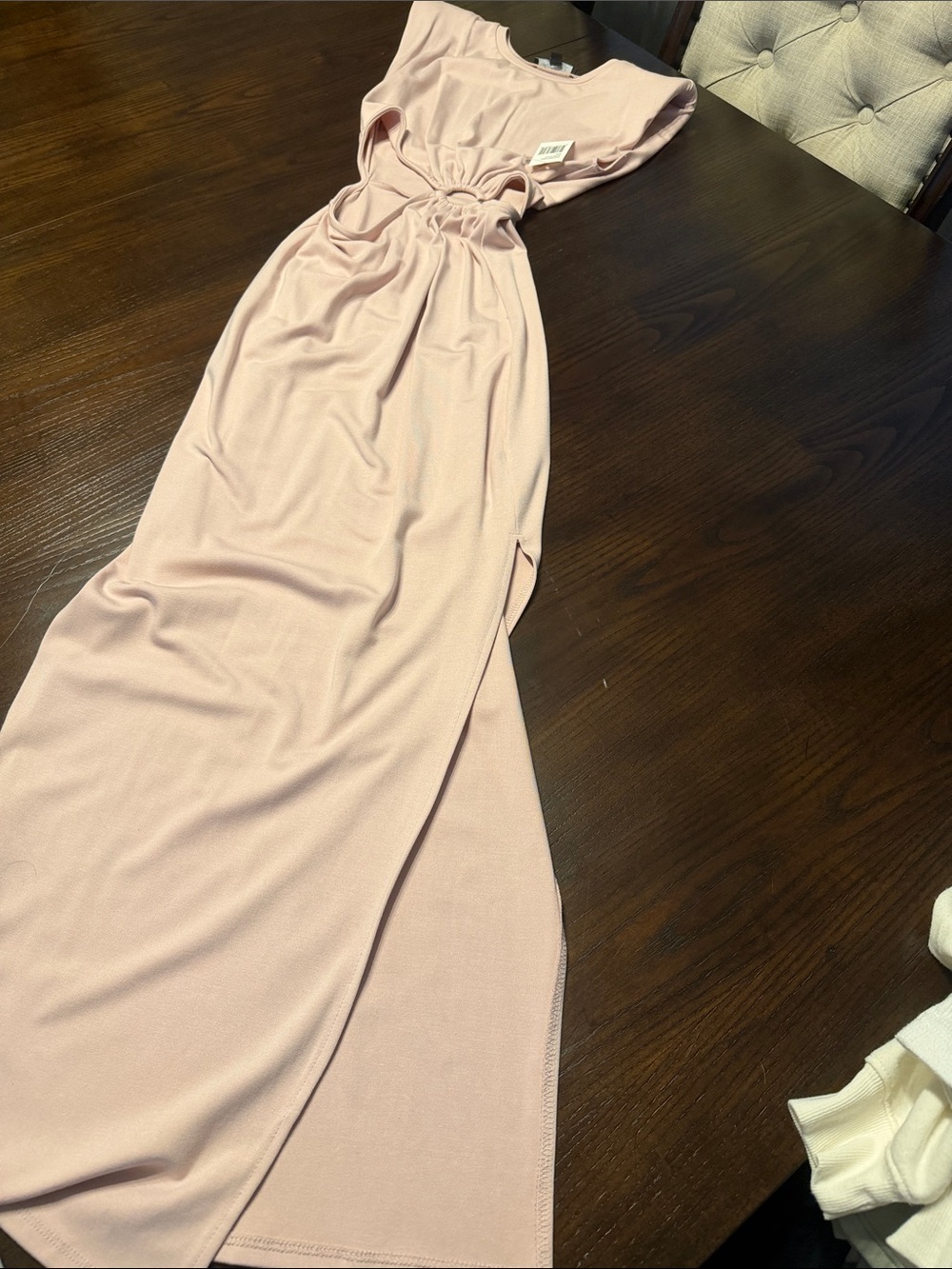 Ring-Detail Maxi Dress in Blush Pink - Picture 3 of 6